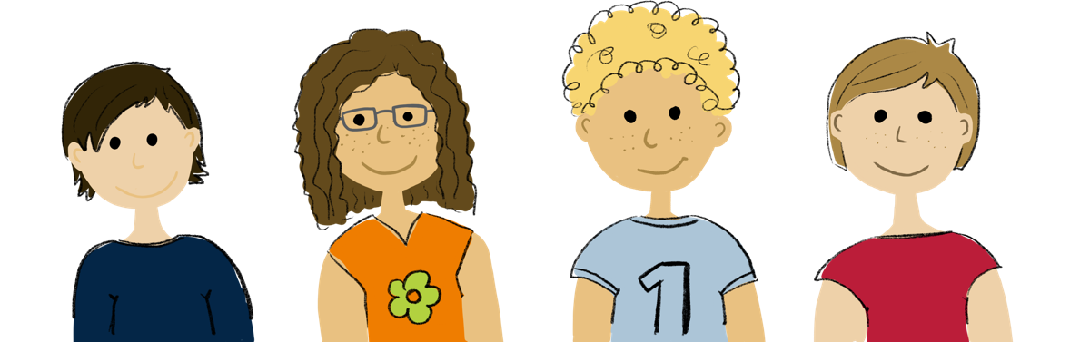 4 Kinder im Grundschulalter